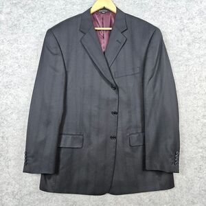 Giorgio Cosani Super 120s 100% Wool Blazer‎ Size 46R Black Pinstriped Office